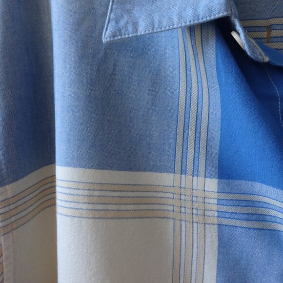 Timberland single stitch men's short sleeve shirt XL blue and cream, like new - Picture 6 of 11